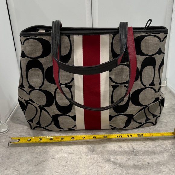 Coach Hampton Black and Red Women's Tote Bag - Picture 3 of 4